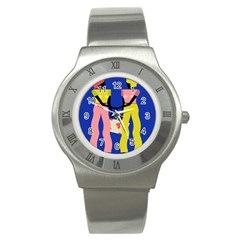 Shake Hands Stainless Steel Watch by Mariart