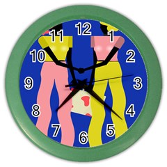 Shake Hands Color Wall Clocks by Mariart