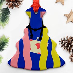 Shake Hands Christmas Tree Ornament (two Sides) by Mariart