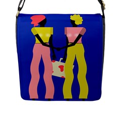 Shake Hands Flap Messenger Bag (l)  by Mariart