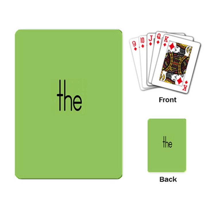 Sign Green The Playing Card