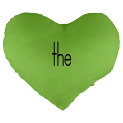 Sign Green The Large 19  Premium Heart Shape Cushions by Mariart