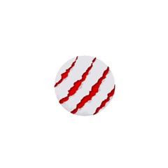 Scratches Claw Red White 1  Mini Buttons by Mariart