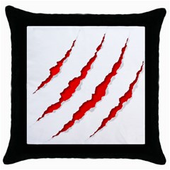 Scratches Claw Red White Throw Pillow Case (black) by Mariart