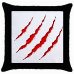 Scratches Claw Red White Throw Pillow Case (Black) Front