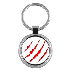 Scratches Claw Red White Key Chains (round)  by Mariart