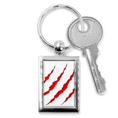 Scratches Claw Red White Key Chains (rectangle)  by Mariart