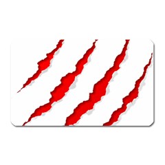 Scratches Claw Red White Magnet (rectangular) by Mariart