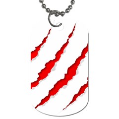 Scratches Claw Red White Dog Tag (one Side) by Mariart