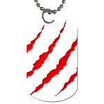 Scratches Claw Red White Dog Tag (One Side) Front