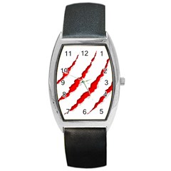 Scratches Claw Red White Barrel Style Metal Watch