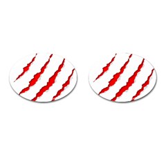 Scratches Claw Red White Cufflinks (oval) by Mariart