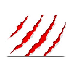 Scratches Claw Red White Plate Mats by Mariart