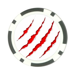 Scratches Claw Red White Poker Chip Card Guard (10 Pack)