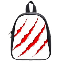 Scratches Claw Red White School Bags (small)  by Mariart