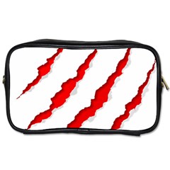 Scratches Claw Red White Toiletries Bags 2-side by Mariart