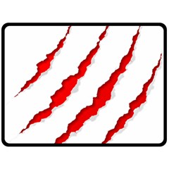 Scratches Claw Red White Fleece Blanket (large)  by Mariart