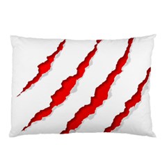 Scratches Claw Red White Pillow Case (two Sides) by Mariart