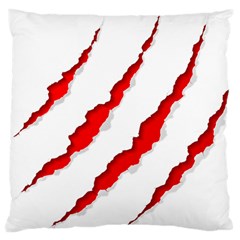 Scratches Claw Red White Large Cushion Case (one Side) by Mariart