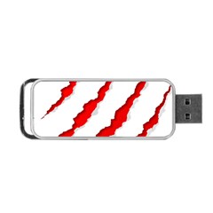 Scratches Claw Red White Portable Usb Flash (two Sides) by Mariart