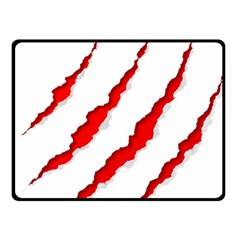 Scratches Claw Red White Double Sided Fleece Blanket (small)  by Mariart