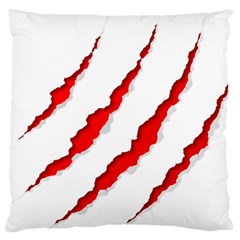 Scratches Claw Red White Large Flano Cushion Case (one Side) by Mariart