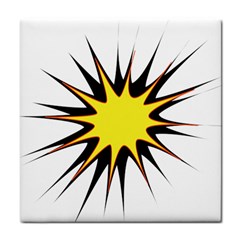 Spot Star Yellow Black White Tile Coasters by Mariart