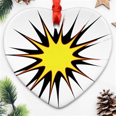 Spot Star Yellow Black White Ornament (heart)