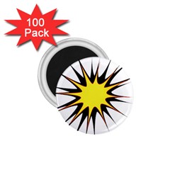 Spot Star Yellow Black White 1 75  Magnets (100 Pack)  by Mariart