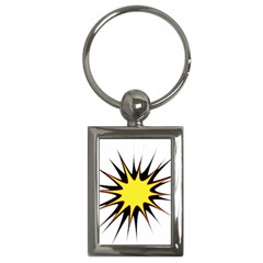 Spot Star Yellow Black White Key Chains (rectangle)  by Mariart