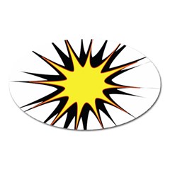 Spot Star Yellow Black White Oval Magnet by Mariart