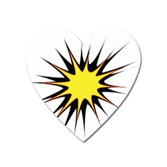 Spot Star Yellow Black White Heart Magnet by Mariart