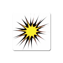 Spot Star Yellow Black White Square Magnet by Mariart