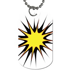 Spot Star Yellow Black White Dog Tag (one Side) by Mariart