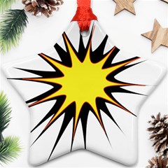 Spot Star Yellow Black White Star Ornament (two Sides) by Mariart