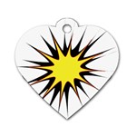 Spot Star Yellow Black White Dog Tag Heart (One Side) Front