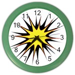 Spot Star Yellow Black White Color Wall Clocks Front