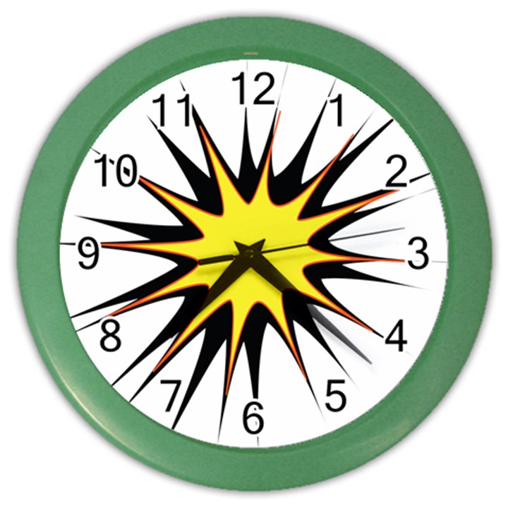 Spot Star Yellow Black White Color Wall Clocks