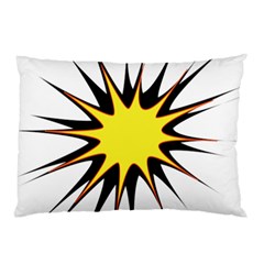 Spot Star Yellow Black White Pillow Case by Mariart