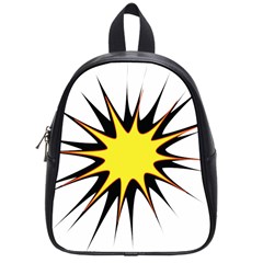 Spot Star Yellow Black White School Bags (small)  by Mariart