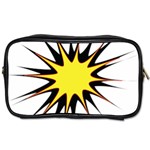 Spot Star Yellow Black White Toiletries Bags 2-Side Front