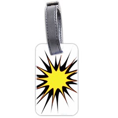 Spot Star Yellow Black White Luggage Tags (two Sides) by Mariart