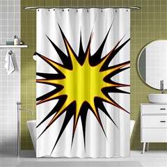 Spot Star Yellow Black White Shower Curtain 48  X 72  (small)  by Mariart