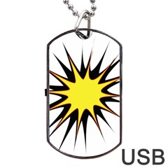 Spot Star Yellow Black White Dog Tag Usb Flash (one Side) by Mariart