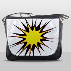 Spot Star Yellow Black White Messenger Bags by Mariart