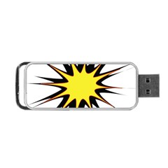 Spot Star Yellow Black White Portable Usb Flash (two Sides) by Mariart