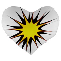 Spot Star Yellow Black White Large 19  Premium Heart Shape Cushions by Mariart