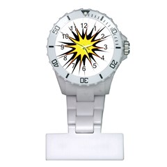 Spot Star Yellow Black White Plastic Nurses Watch by Mariart