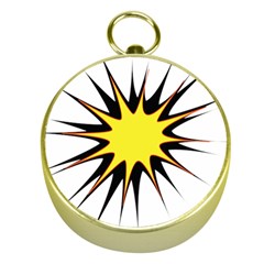 Spot Star Yellow Black White Gold Compasses by Mariart