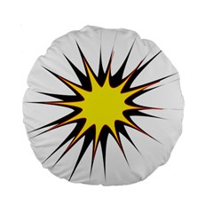 Spot Star Yellow Black White Standard 15  Premium Flano Round Cushions by Mariart